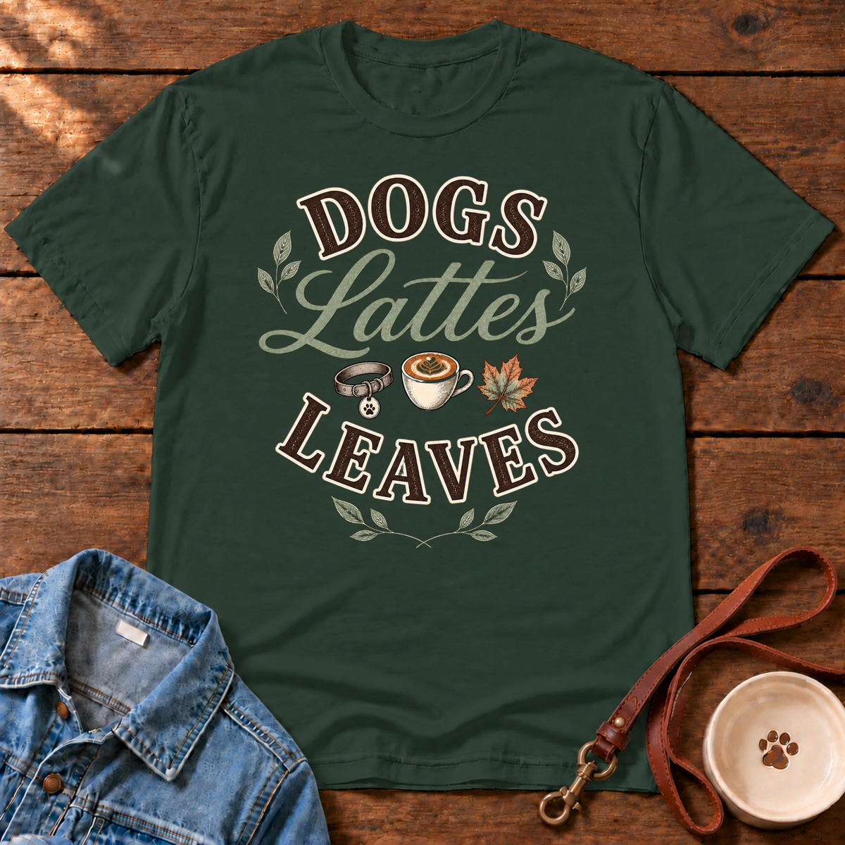 Dogs. Lattes. Leaves T-Shirt