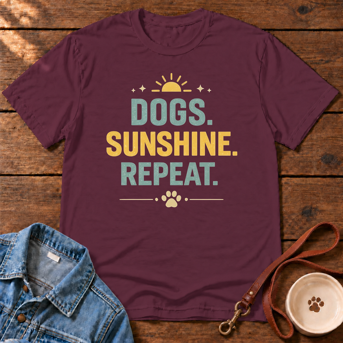 Dogs. Sunshine. Repeat. T-Shirt