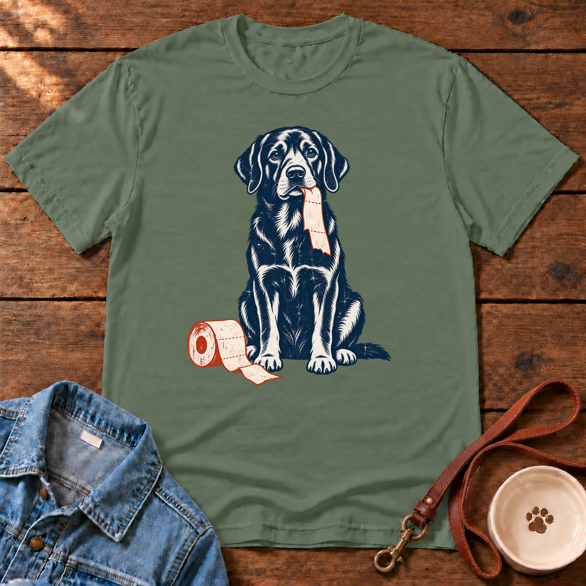 Labrador with Toilet Paper T-Shirt