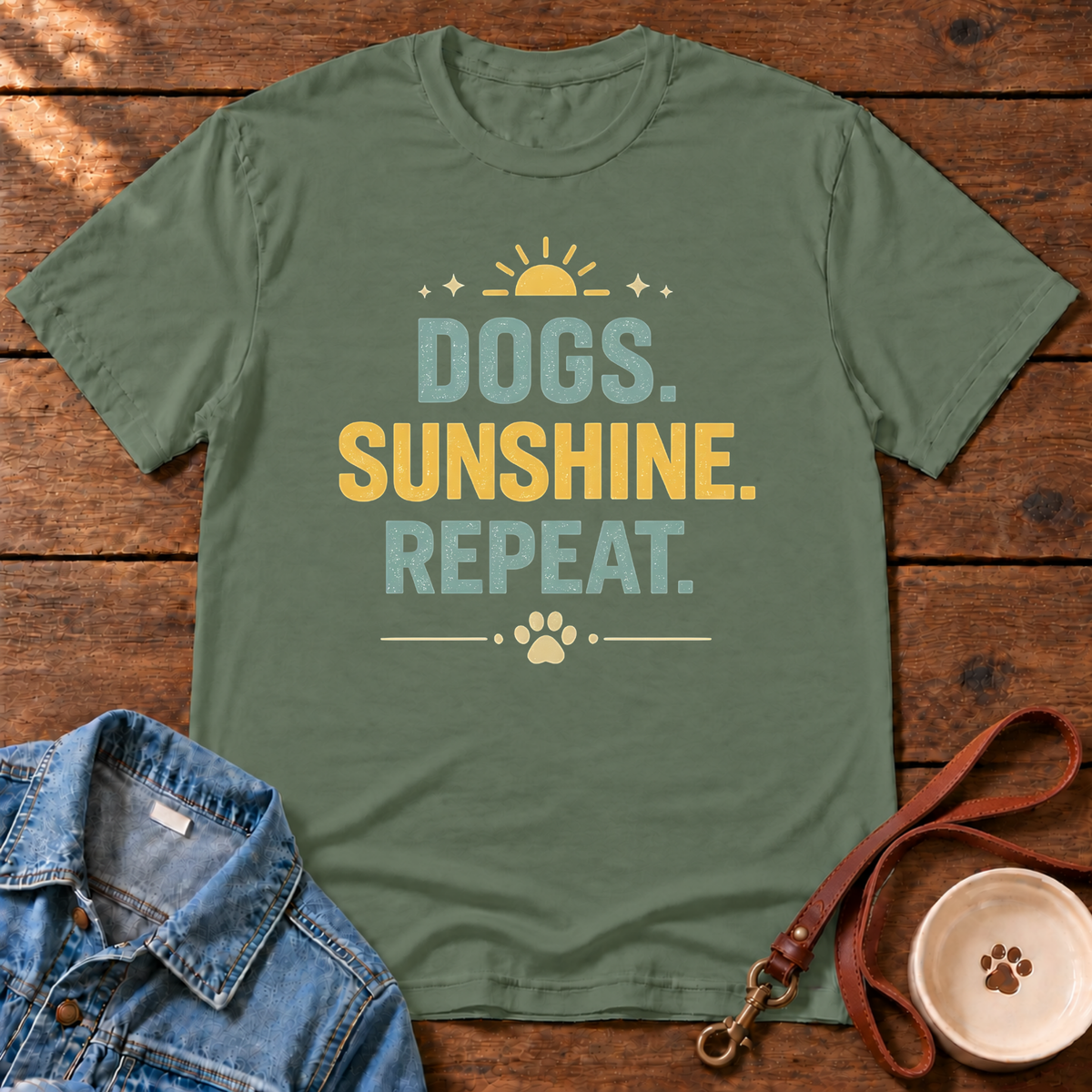 Dogs. Sunshine. Repeat. T-Shirt
