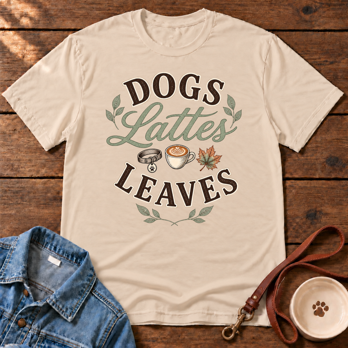 Dogs. Lattes. Leaves T-Shirt