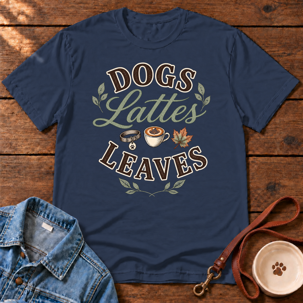 Dogs. Lattes. Leaves T-Shirt