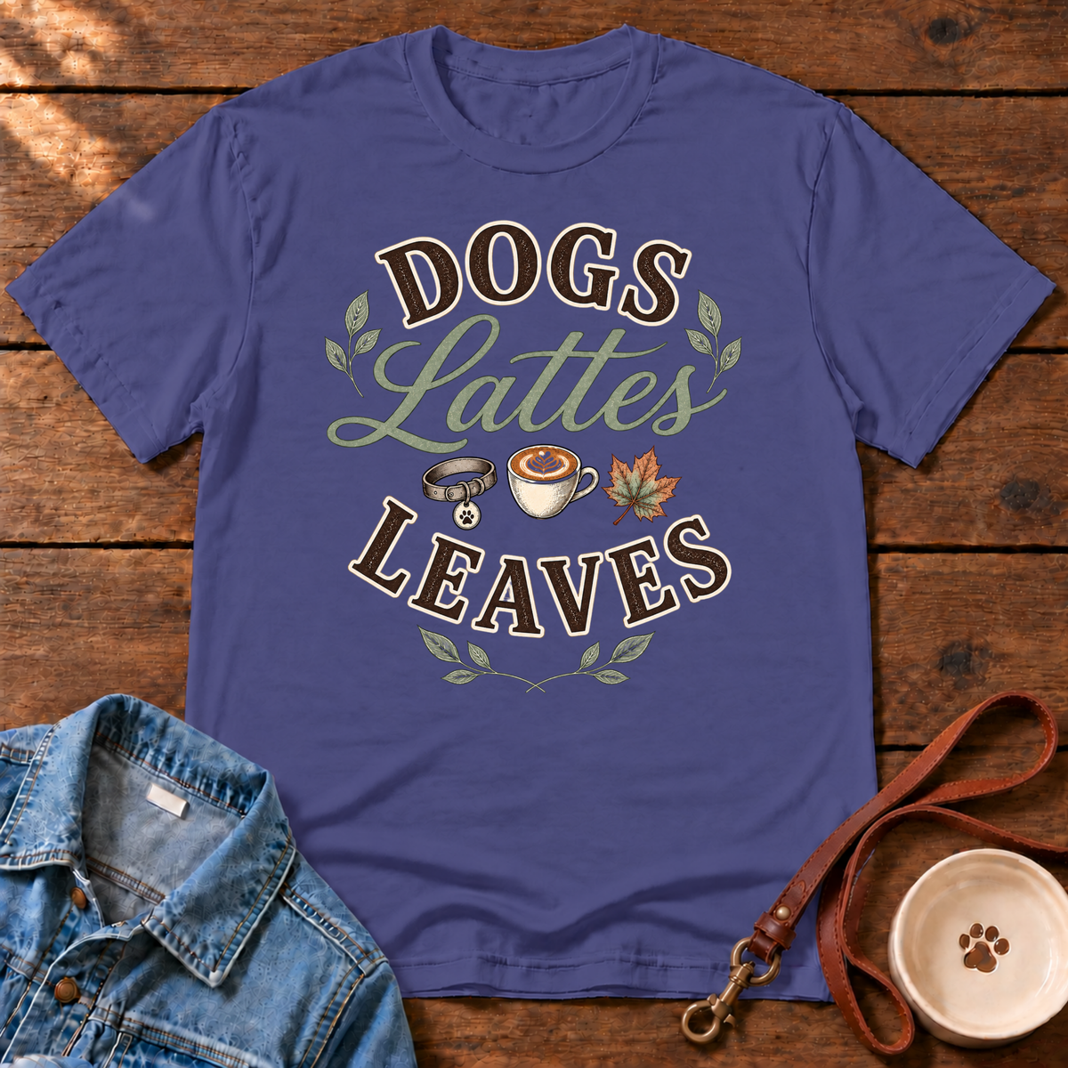 Dogs. Lattes. Leaves T-Shirt