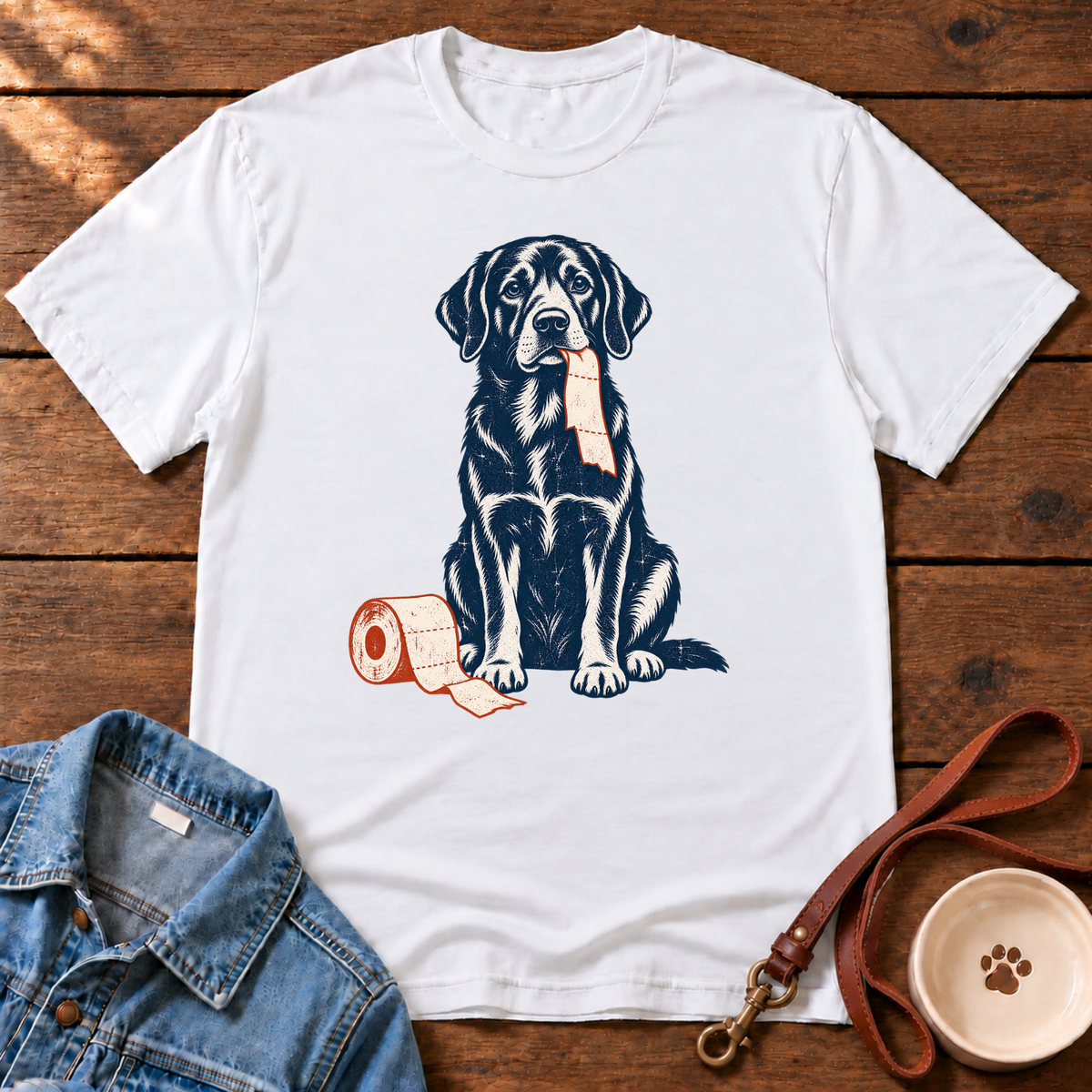 Labrador with Toilet Paper T-Shirt