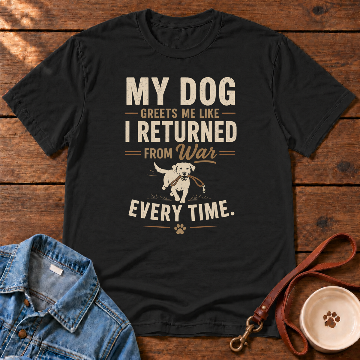 My Dog Greets Me Comfort Colors T-Shirt