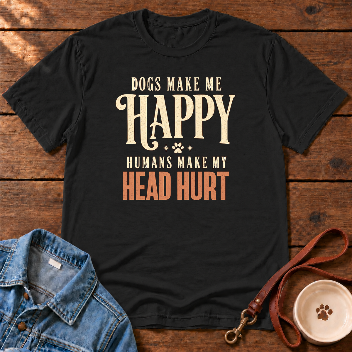 Dogs Make Me Happy Comfort Colors T-Shirt