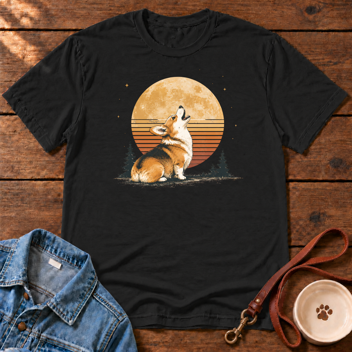 Corgi Sunset Comfort Colors T-Shirt
