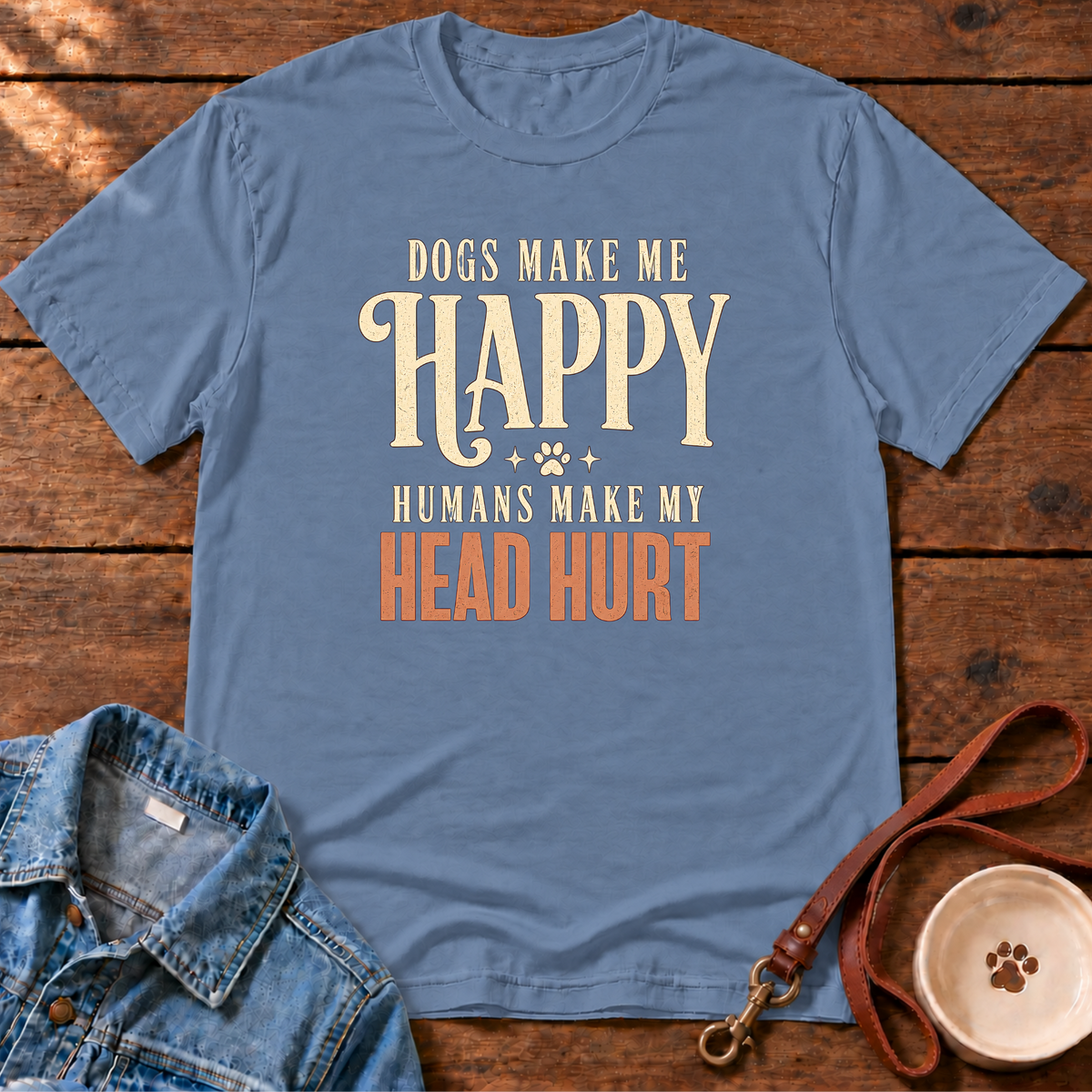 Dogs Make Me Happy Comfort Colors T-Shirt
