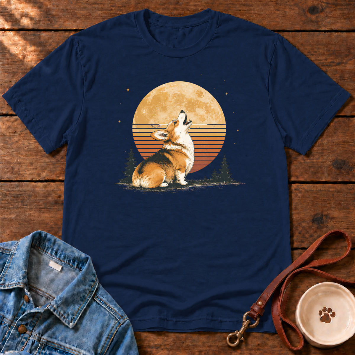 Corgi Sunset Comfort Colors T-Shirt