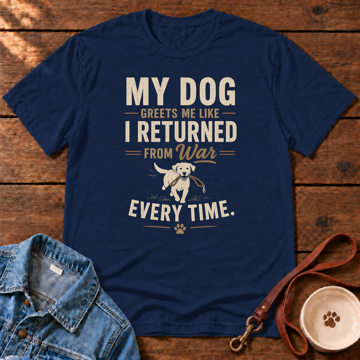 My Dog Greets Me Comfort Colors T-Shirt