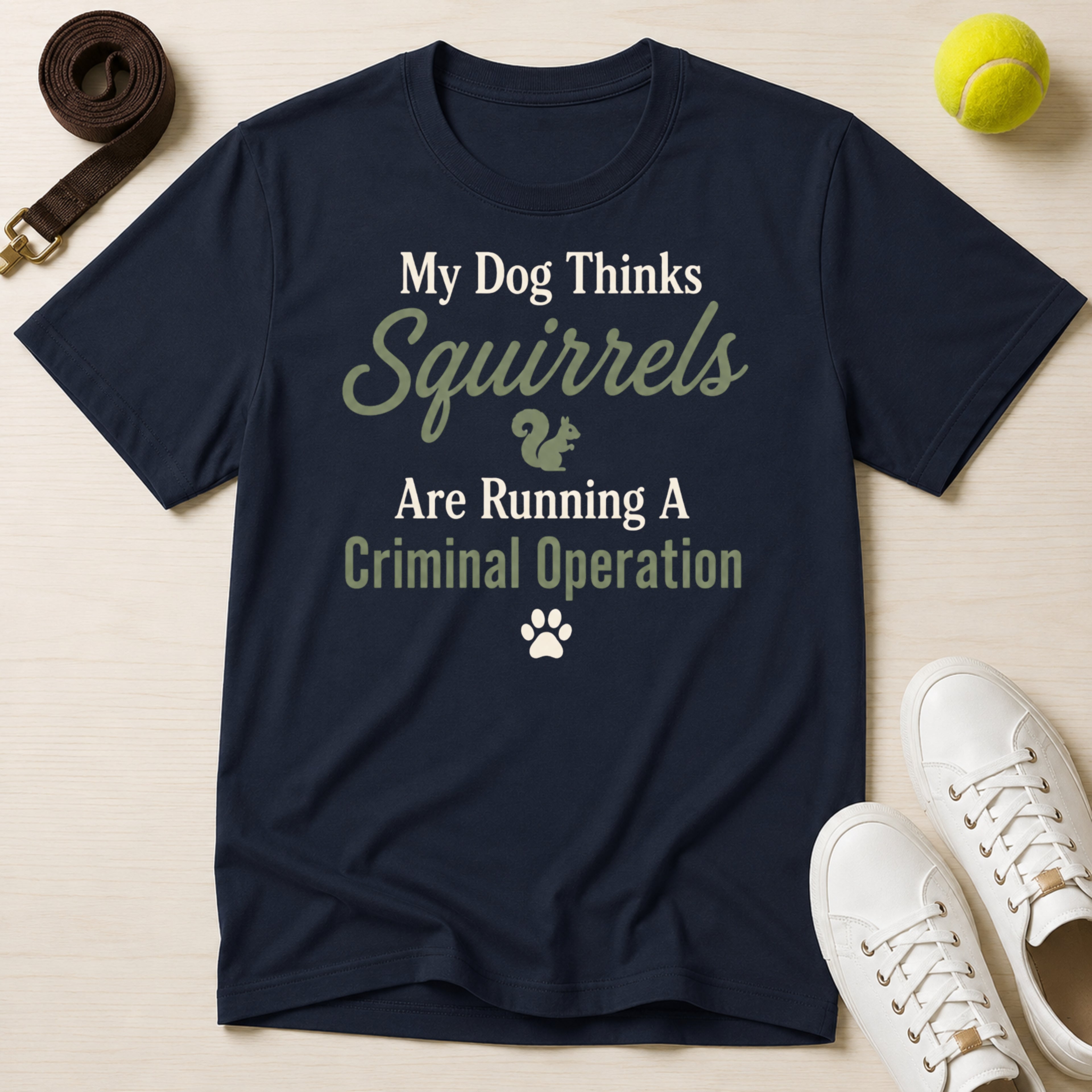 My Dog Thinks Squirrels Are Running A Criminal Operation- T Shirt