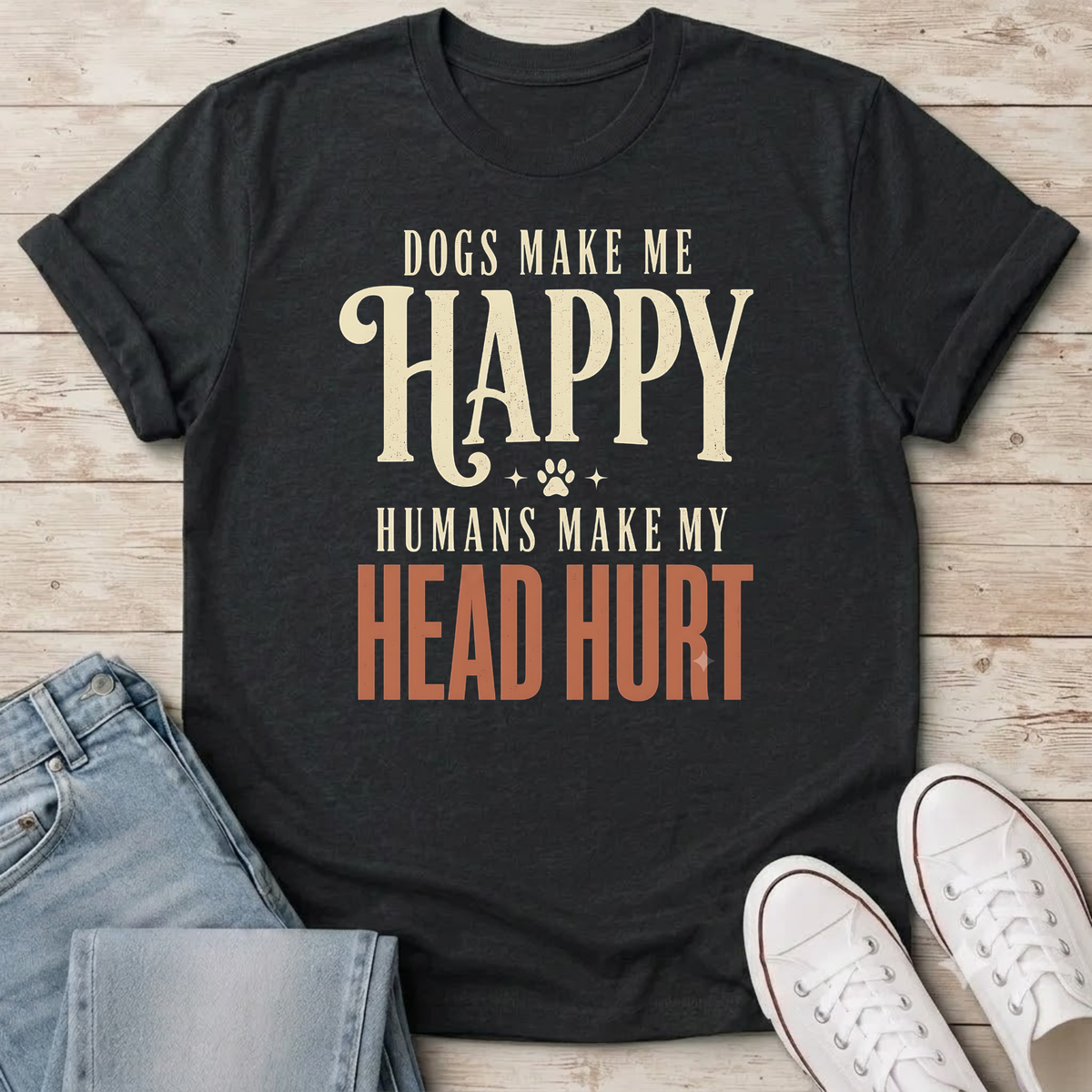 Dogs Make Me Happy Comfort Colors T-Shirt