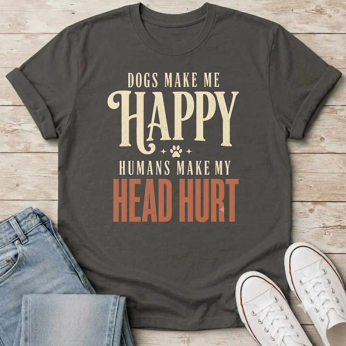 Dogs Make Me Happy Comfort Colors T-Shirt